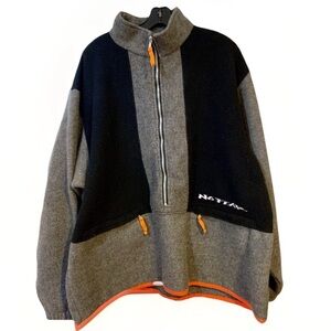 Vintage 90’s No Fear Men's XL Black Fleece 1/3 Zip Pullover Sweatshirt MINT COND